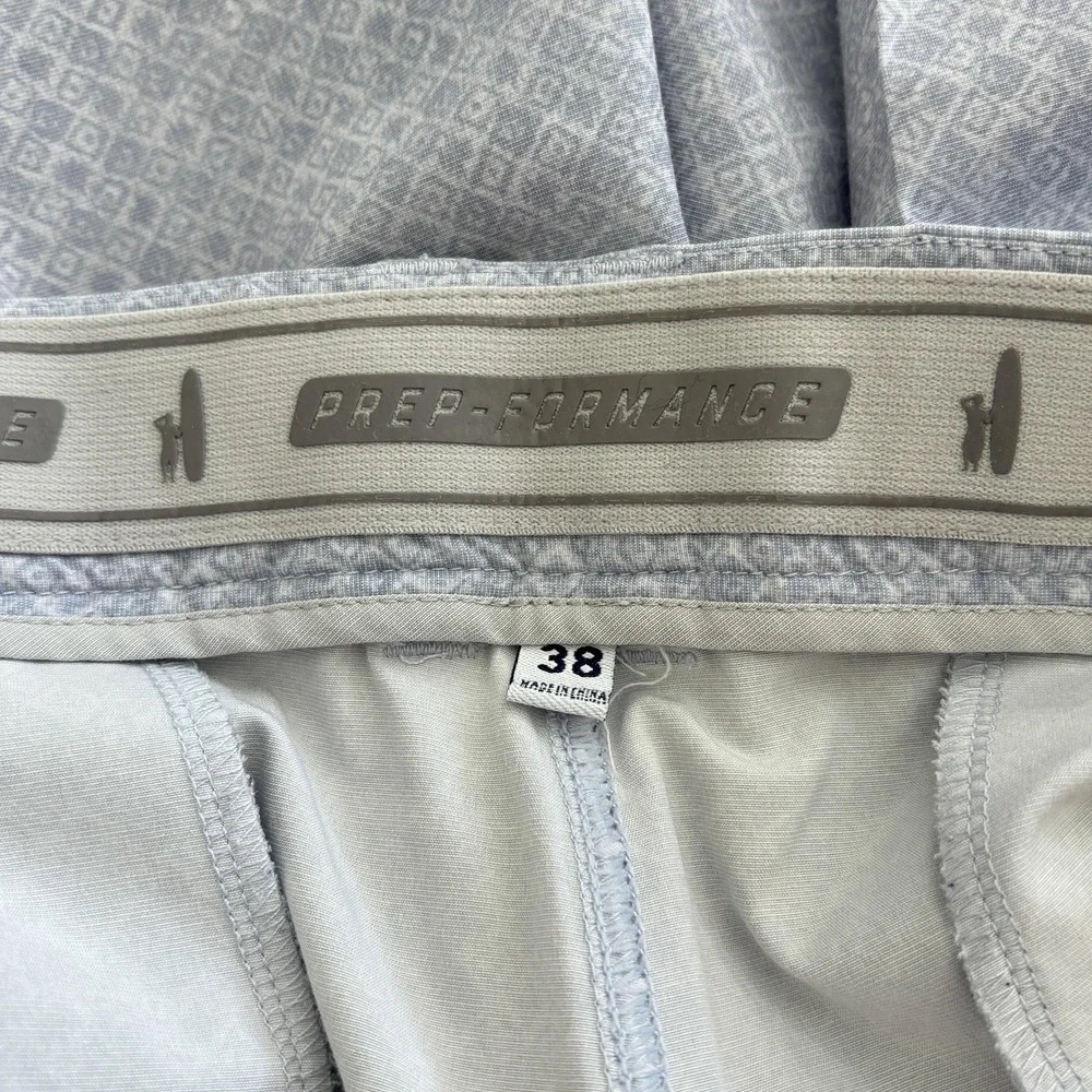 Johnnie-O Hayes Prep Formance Shorts Mens 38 Gray Geo Golf Chino Stretch 9